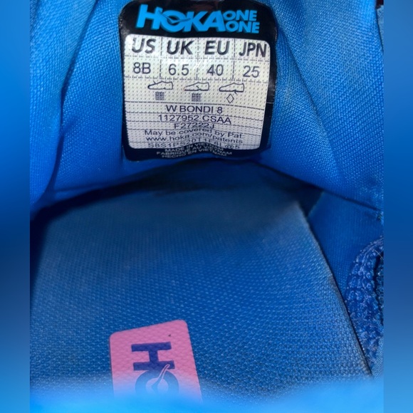 HOKA
WOMENS BONDI 8 Pink & Blue Sneakers/ Athletic Shoes Size 8 - Picture 13 of 14